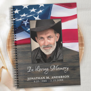 Carnet Funérailles patriotiques Photo US Flag Memorial Gu