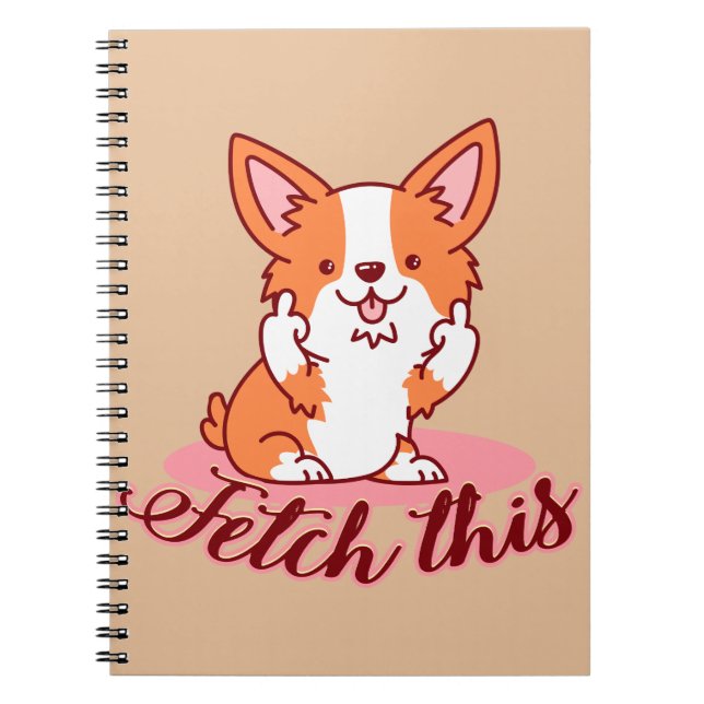 Carnet Funky Corgi Chien moyen Dog Extraire ceci (Devant)