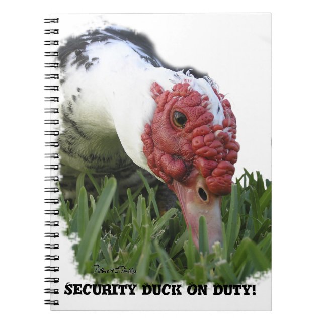 Carnet Funky Custom Text Security Muscovy Duck Photo (Devant)