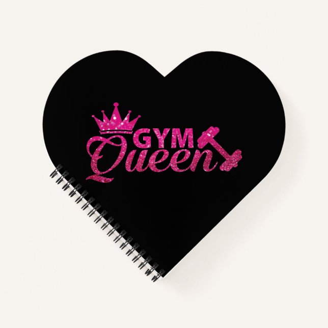 Carnet Funky rose faux parties scintillant reine de gym (Devant)