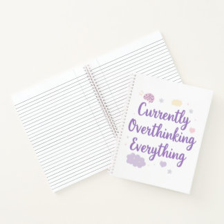 Carnet Funny Anxiety Overthinking Quote Pastel