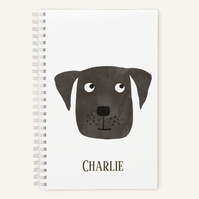 Carnet Funny Black Labrador Retriever Chien Nom personnal (Recto)