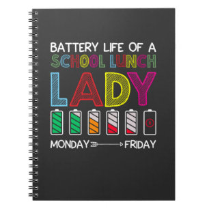 Carnet Funny Cafeteria School Déjeuner Lady Week Humour d