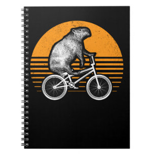 Carnet Funny Capybara vélo d'équitation Retro Capibara vé