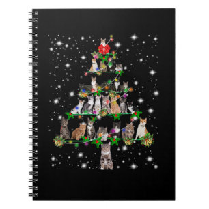 Carnet Funny Cats Christmas Tree Tee Ornement Décor Cade