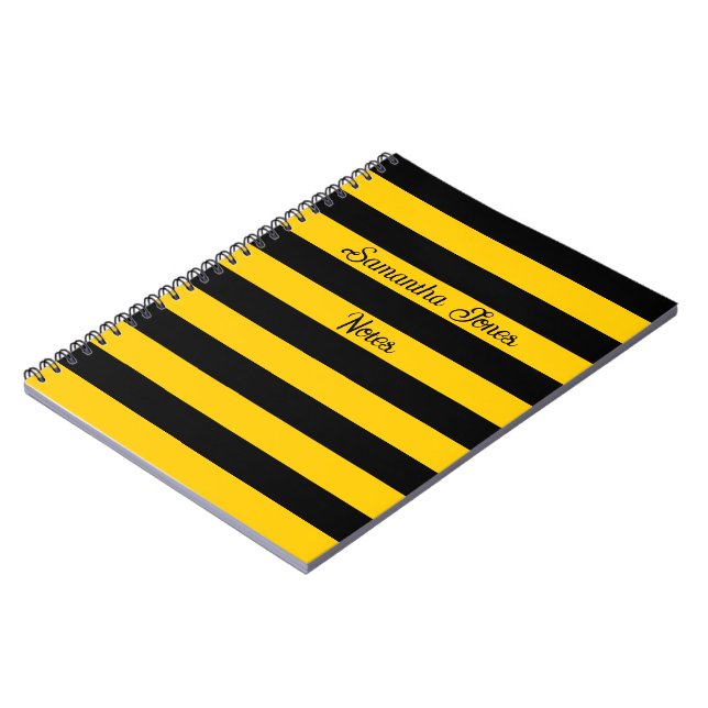 Carnet Funny Classic Bumble Bee Stripes Motif rayé (Côté gauche)
