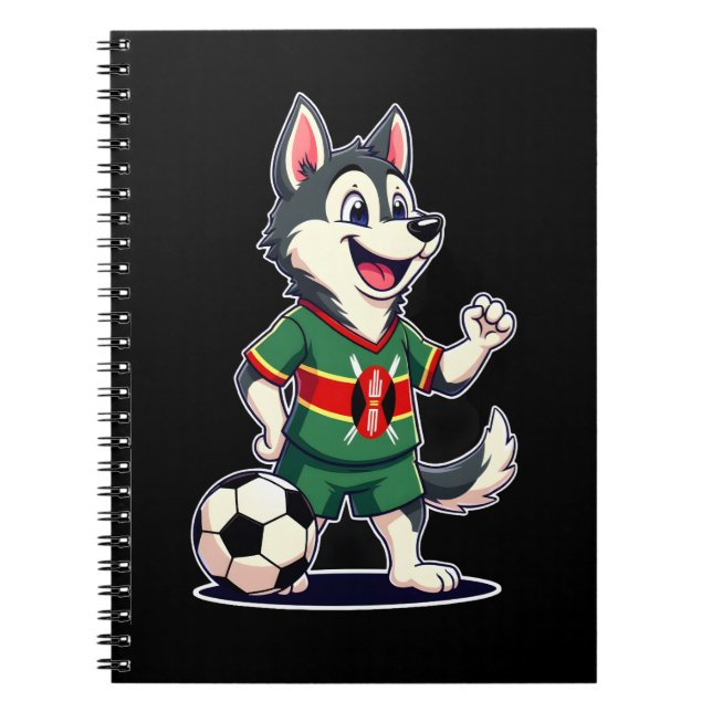 Carnet Funny Dabbing Husky Dog Kenya Football - Kenyan Fl (Devant)