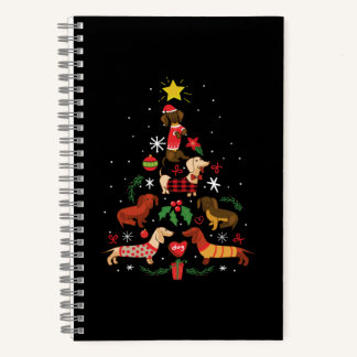 Carnet Funny Dachshund Christmas Tree