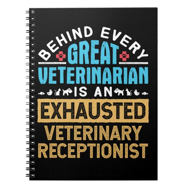 Carnet Funny Exhaustif Vétérinaire Réceptionniste Récepti (Devant)