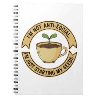 Carnet Funny Gardening Introvert Pun - I'm Not Anti-Socia