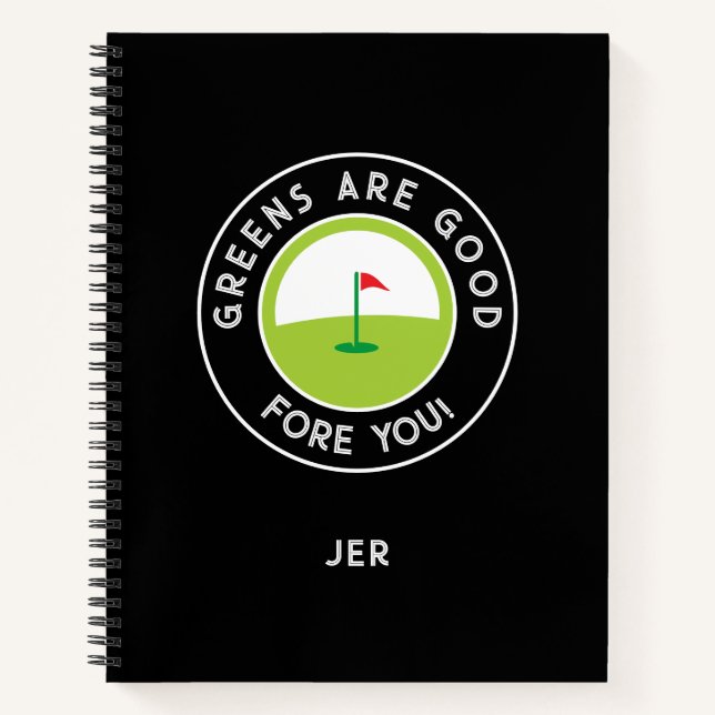 Carnet Funny Monogrammed Golf Log Game Day Progress  (Devant)