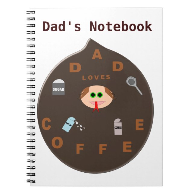 Carnet Funny Papa Monster Aime Café Personnalisable N (Devant)