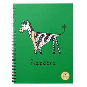 Carnet Funny Pizza Zebra mignonne Cartoon Enfants