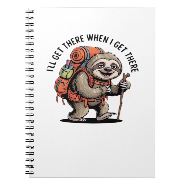 Carnet Funny Sloth Hiking Team - Slow and Steady Classic  (Devant)