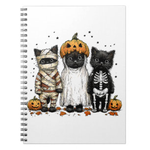 Carnet Funny trois chats d'Halloween