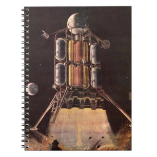 Carnet Fusée de science-fiction vintage décollant de la p