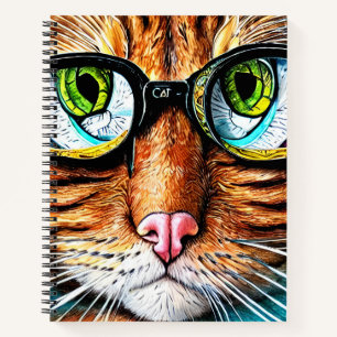 Carnet Futur Chat Portant des lunettes