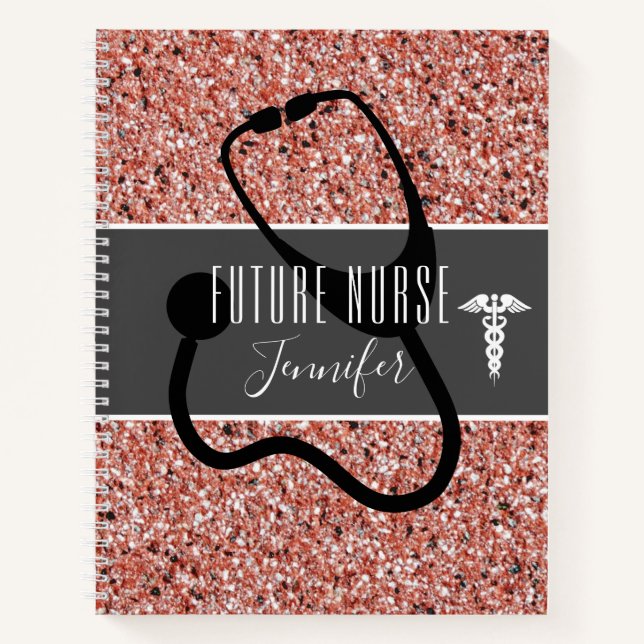 Carnet Futur infirmière Stethoscope Médicale Nom de la Pa (Devant)