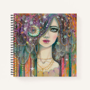 Carnet Galaxy Girl Boho Gypsy Imaginaire Art Sketchbook