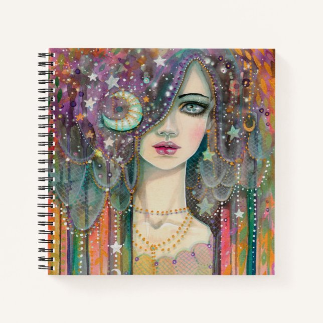 Carnet Galaxy Girl Boho Gypsy Imaginaire Art Sketchbook (Devant)