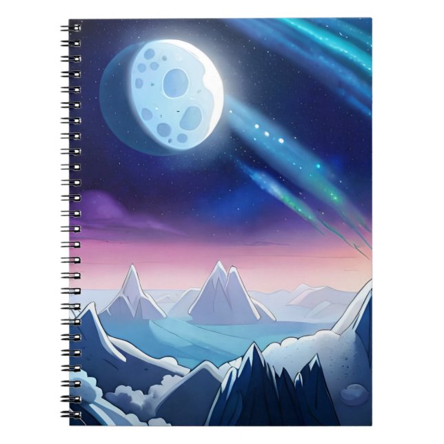 Carnet Galaxy Moon Aurora (Devant)