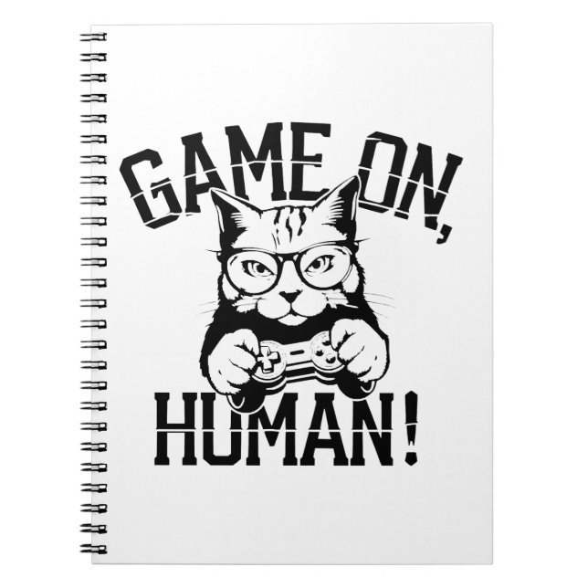 Carnet Gamer Cat Design Jeu Sur L'Homme - Cute Funny Cat (Devant)