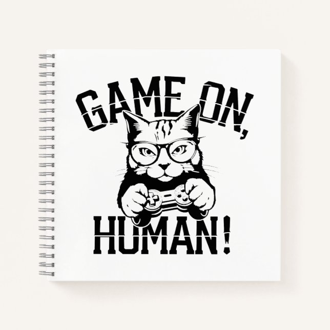 Carnet Gamer Cat Design Jeu Sur L'Homme - Cute Funny Cat (Devant)