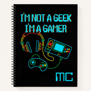 Carnet Gamer Retro Neon Monogrammé