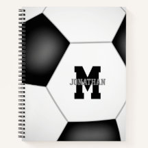 garçons filles spirale de soccer monogrammée