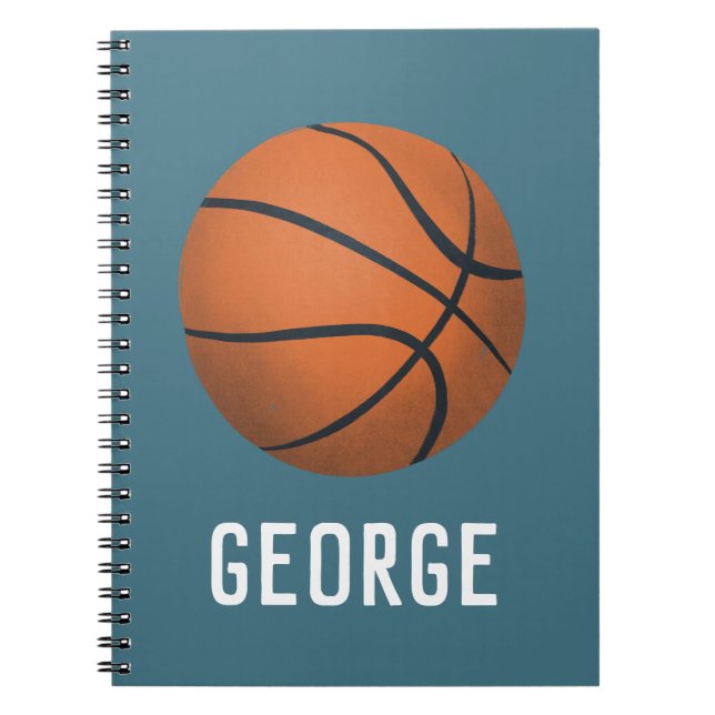 Carnet Garçons joli et moderne Blue Basketball école pour (Devant)