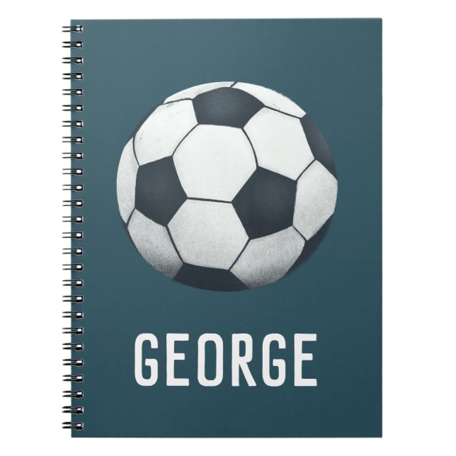 Carnet Garçons mignon et moderne Blue Soccer école pour e (Devant)