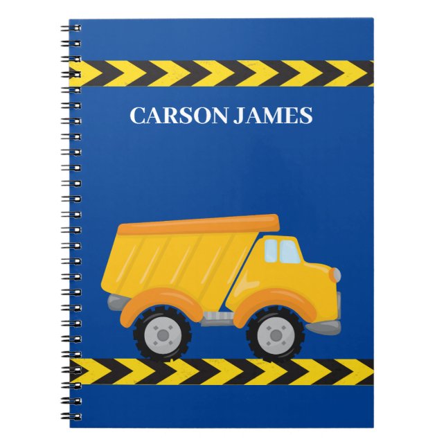 Carnet Garçons Personnalisés Camion Camion Bleu Enfants (Devant)