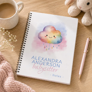 Carnet Garde d'enfants Arc-en-ciel Nuage Aquarelle Mignon