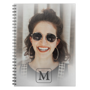 Carnet Garde-mémoire photo grise argent monogramme
