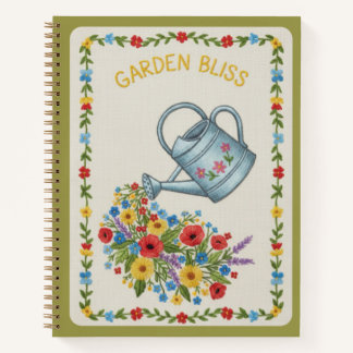 Carnet Garden Bliss Embroidered Floral Watering Can