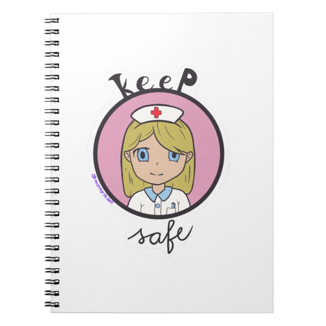 Carnet Gardez en sécurité le dessin du Doodle de nourritu (Devant)