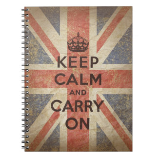 Carnet Gardez le calme et continuez avec le drapeau