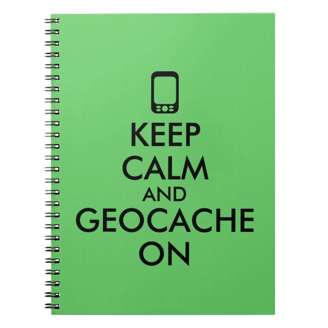 Carnet Gardez le calme et le Geocache sur la coutume de (Devant)