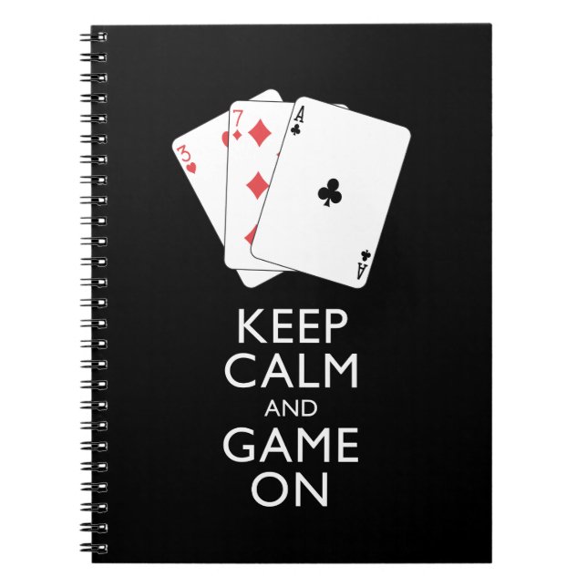 Carnet GARDEZ LE CALME ET LE JEU SUR - Jeux de cartes (Devant)