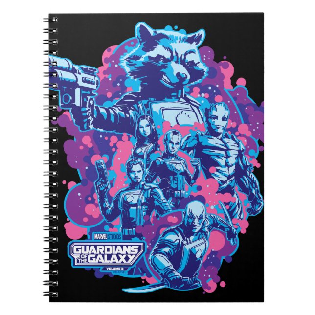 Carnet Gardiens de la Galaxie Graphique d'équipe stylisé (Devant)