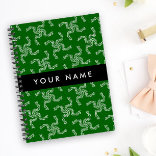 Carnet Garland de Noël, Vert, Votre nom, Personnaliser