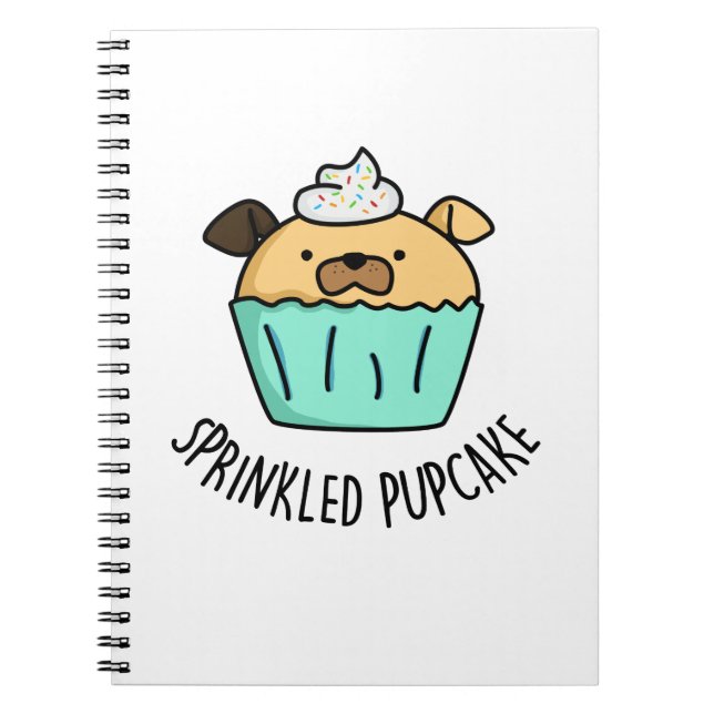 Carnet Gâteau Pupcake saupoudré Blague drôle de chiot Cup (Devant)