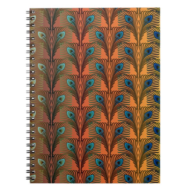 Carnet Gatsby Grandes plumes design art déco (Devant)