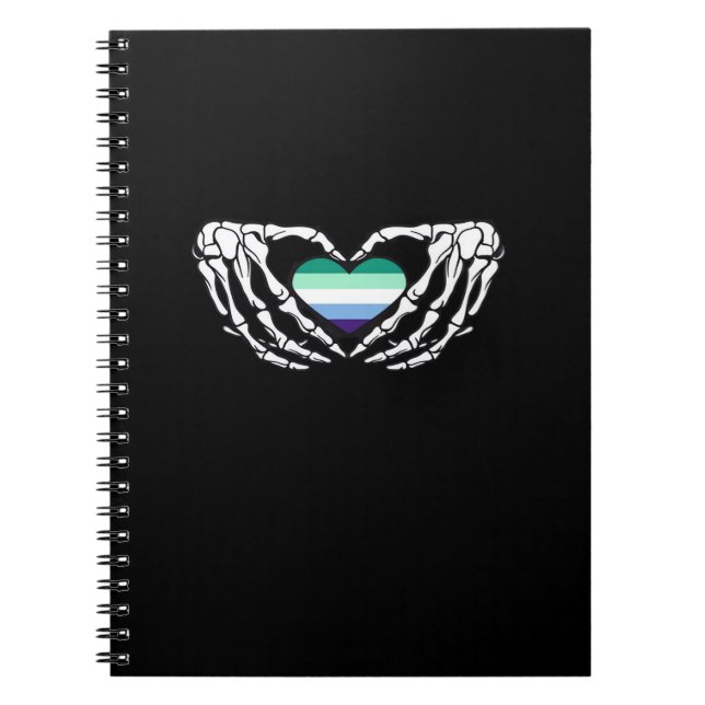 Carnet Gay Male Pride Squelette Halloween Mlm Goth Heart  (Devant)