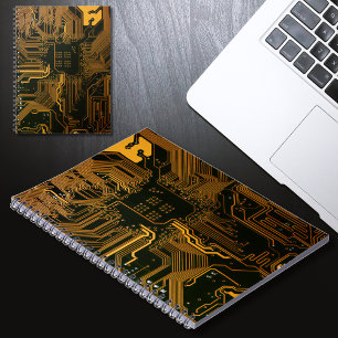 Carnet Geek Sortie carte circuit électronique orange PCB