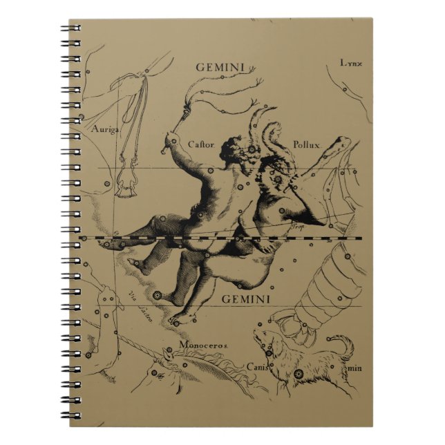 Carnet Gemini Constellation Zodiac Hevelius 1690 (Devant)