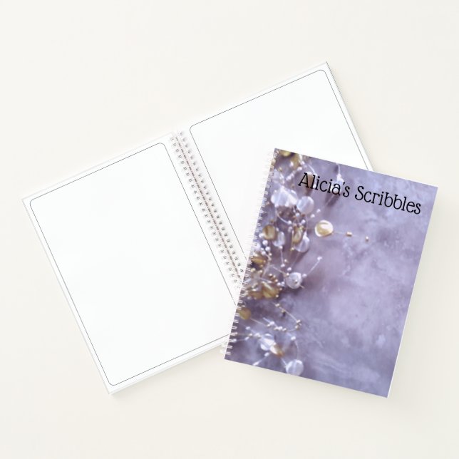 Carnet Gemmes d'or sur Lavender Personnalisé Chic (Intérieur)