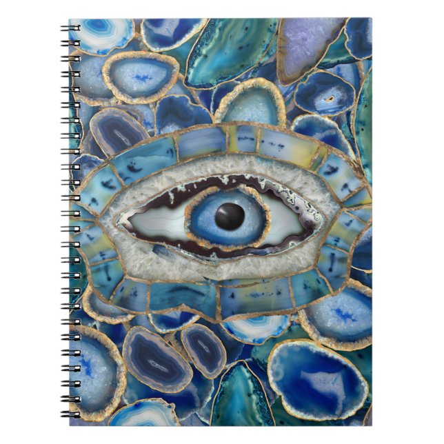 Carnet Géodes et cristaux bleus de l'émulet des yeux mal (Devant)