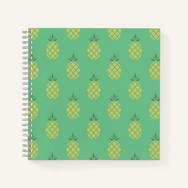 Carnet Geometric Pineapple Pattern on Green (Devant)