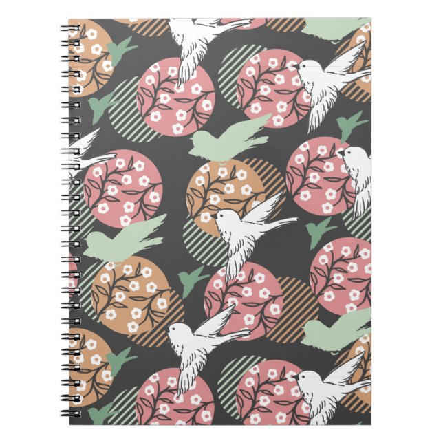 Carnet Geometric Spring Nature and Animal Pattern Art Not (Devant)